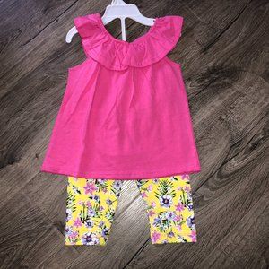 NWT Girls Pink 2 pc Set Top & Leggings 24 mos